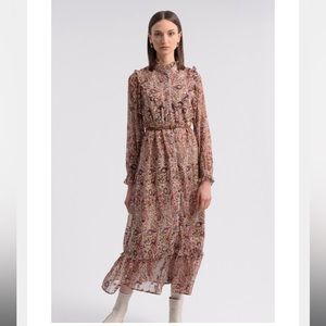Molly Bracken Ruffled Maxi Dress - Size Small - NWT